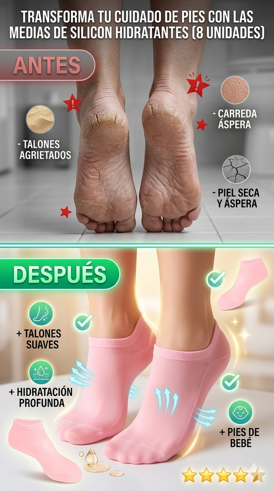 Nuevo Calcetines Hidratantes de Silicona para Pies