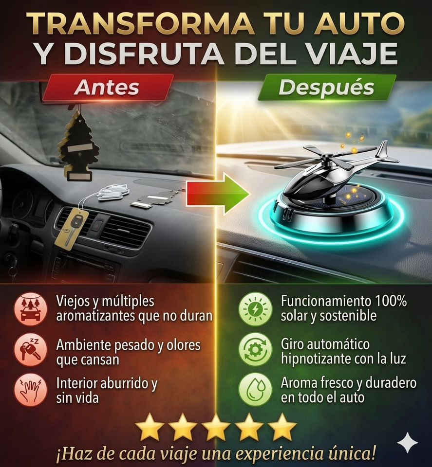 Nuevo Helicóptero Solar Aromático Auto Deco
