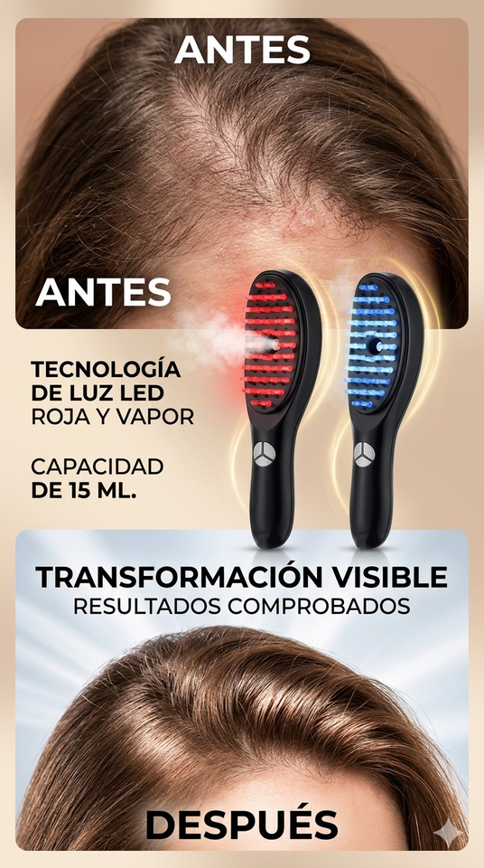 Nuevo Masajeador Capilar Luz Roja Vibración