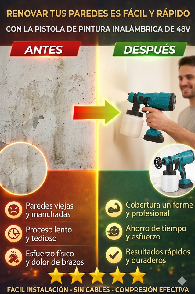 Nueva Pistola de Pintura Eléctrica Inalámbrica