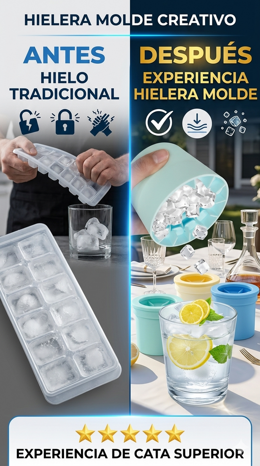 Nuevo Molde Cilíndrico de Hielo Rápido