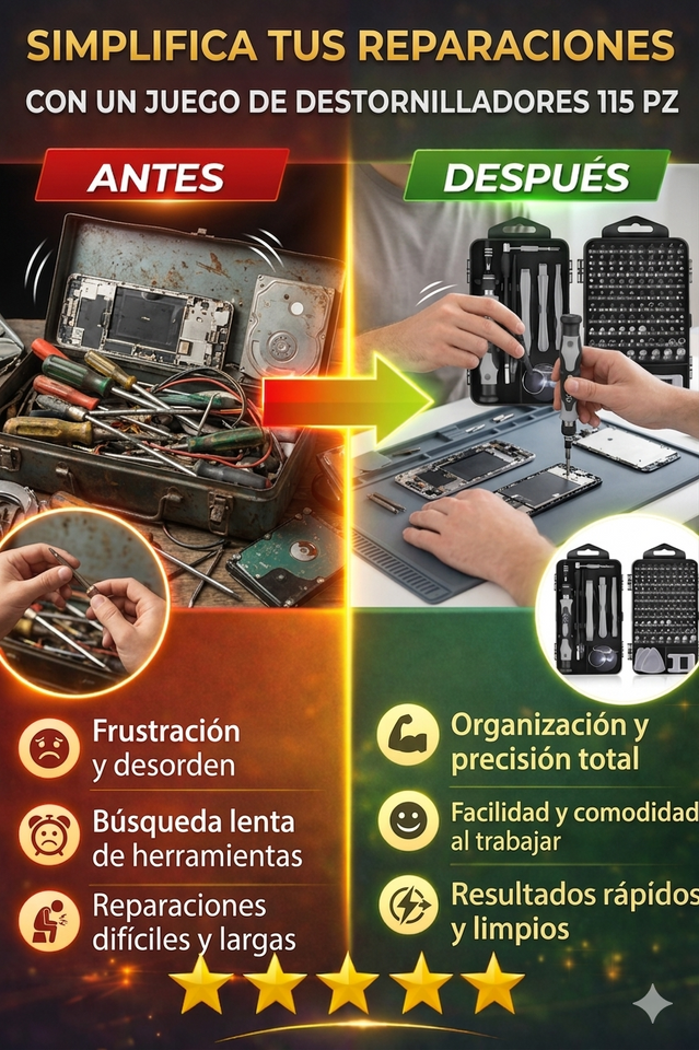 Nuevo Kit Destornilladores Magnéticos Pro Multiusos Fuerte