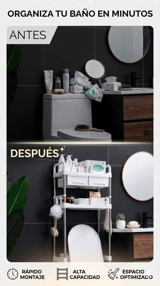 Nuevo Estante Organizador para Baño Compacto