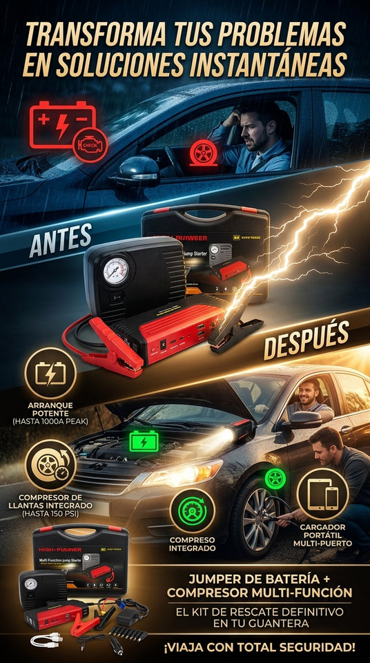 Nuevo Arrancador Portátil con Compresor Power