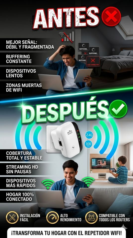 Nuevo Repetidor WiFi Hogar Fácil Plus