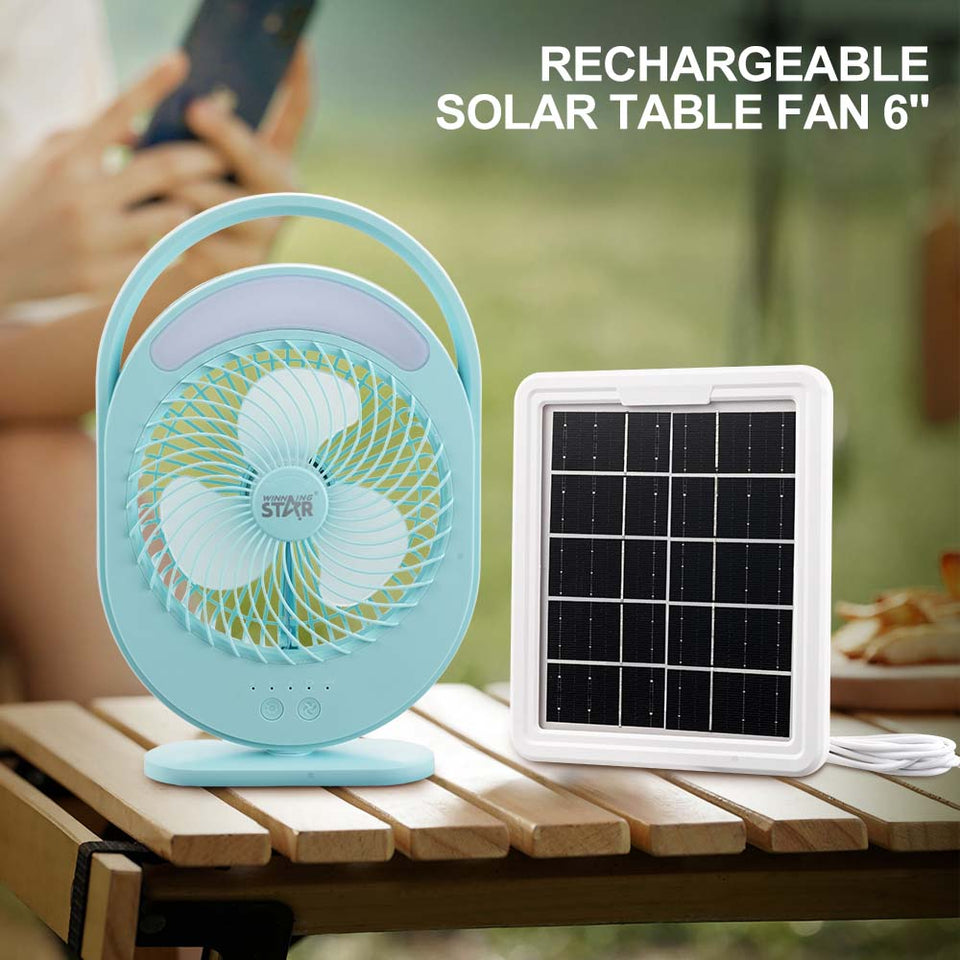 Ventilador solar recargable
