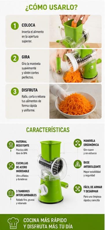 Nuevo Cortador Manual Vegetal Pro