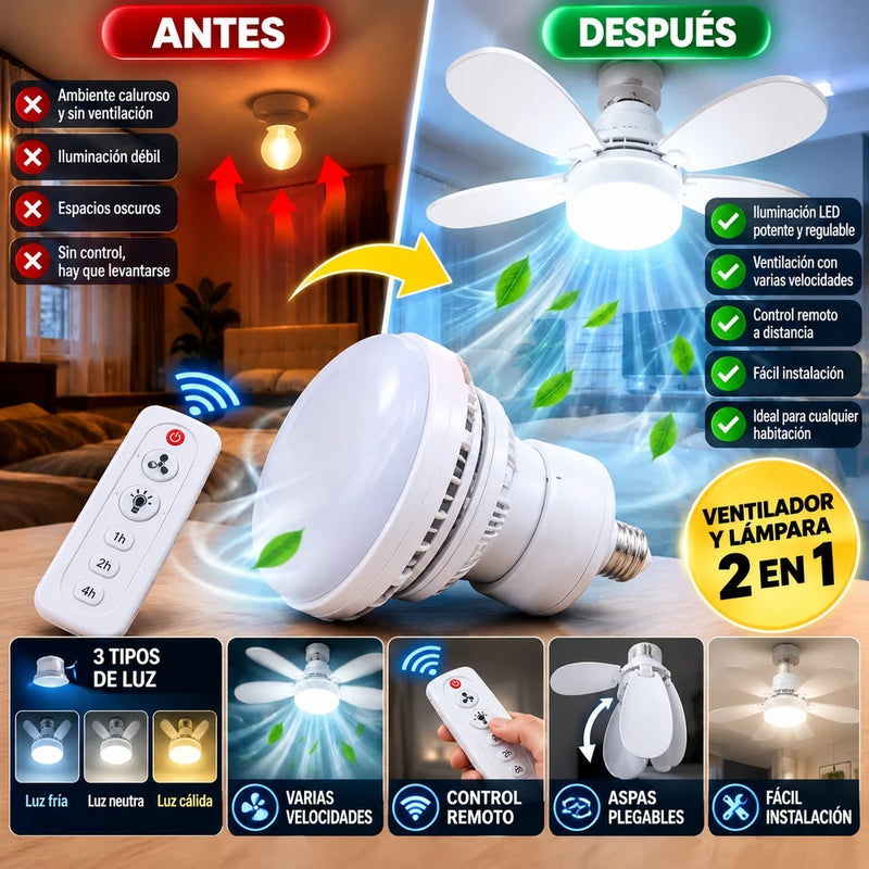 Nuevo Ventilador de techo con luz LED y control remoto