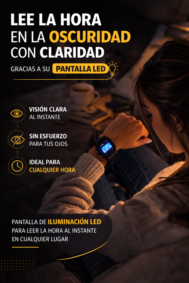 Reloj Digital Retro Clásico