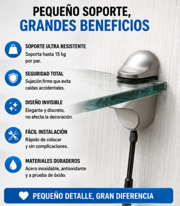 Nuevo Pinza Ajustable Sujeción Vidrio Estante F