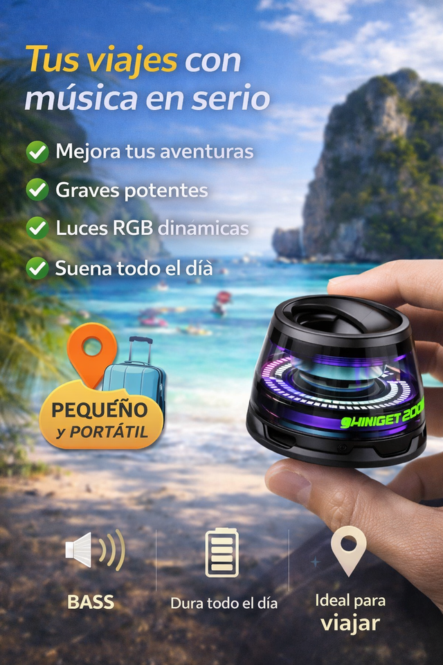 Nuevo Mini Altavoz Bluetooth RGB Portátil