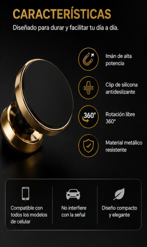 Soporte Magnético para Teléfono en Auto