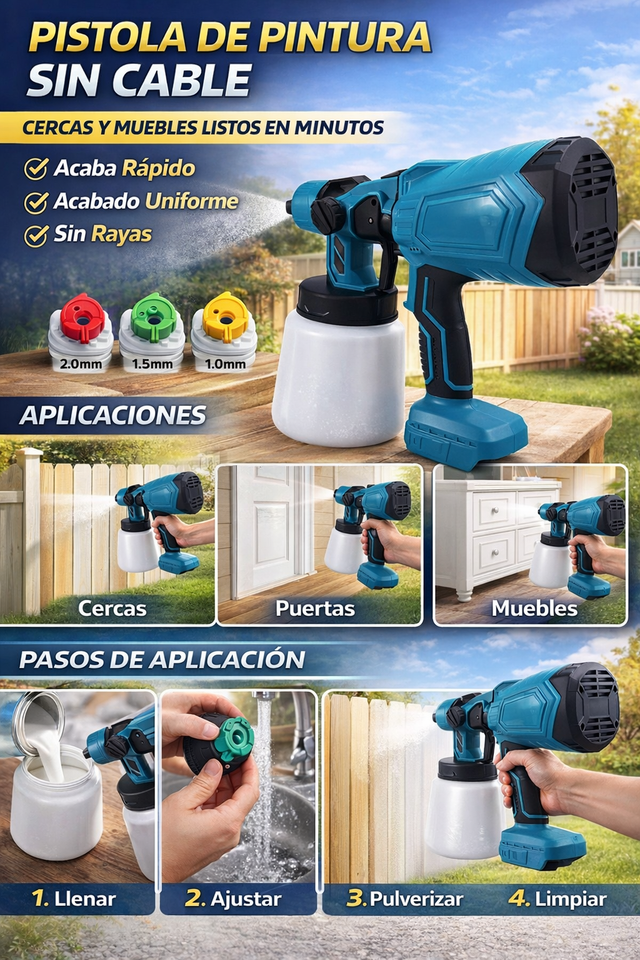 Nueva Pistola Spray Sin Cable Pro