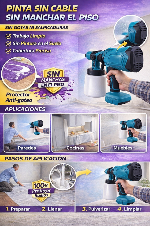Nueva Pistola Spray Sin Cable Pro