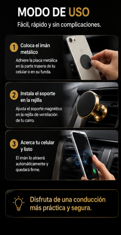 Soporte Magnético para Teléfono en Auto
