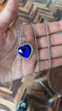 Nueva Colgante Corazón Titanic Azul Plateado