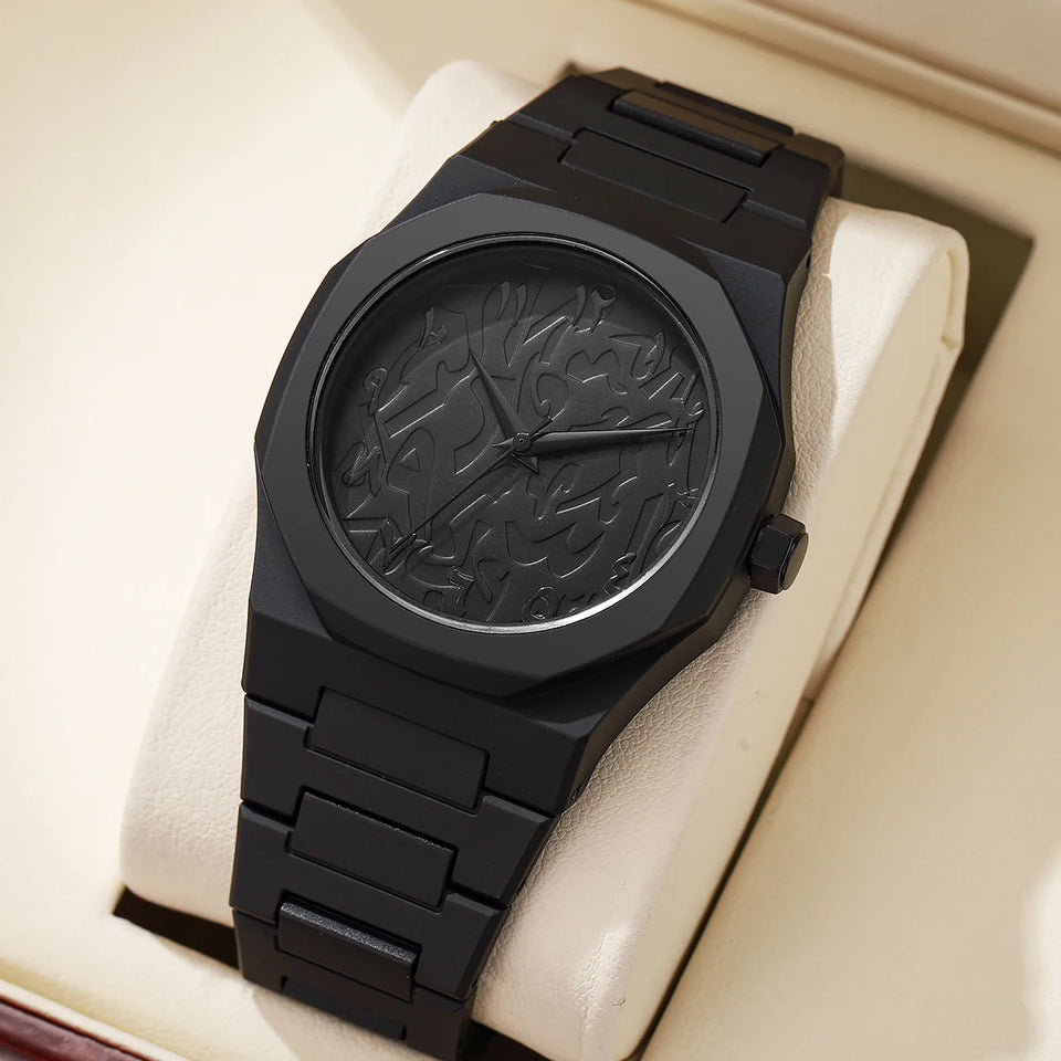Nuevo Reloj Casual Negro Duradero Clásico