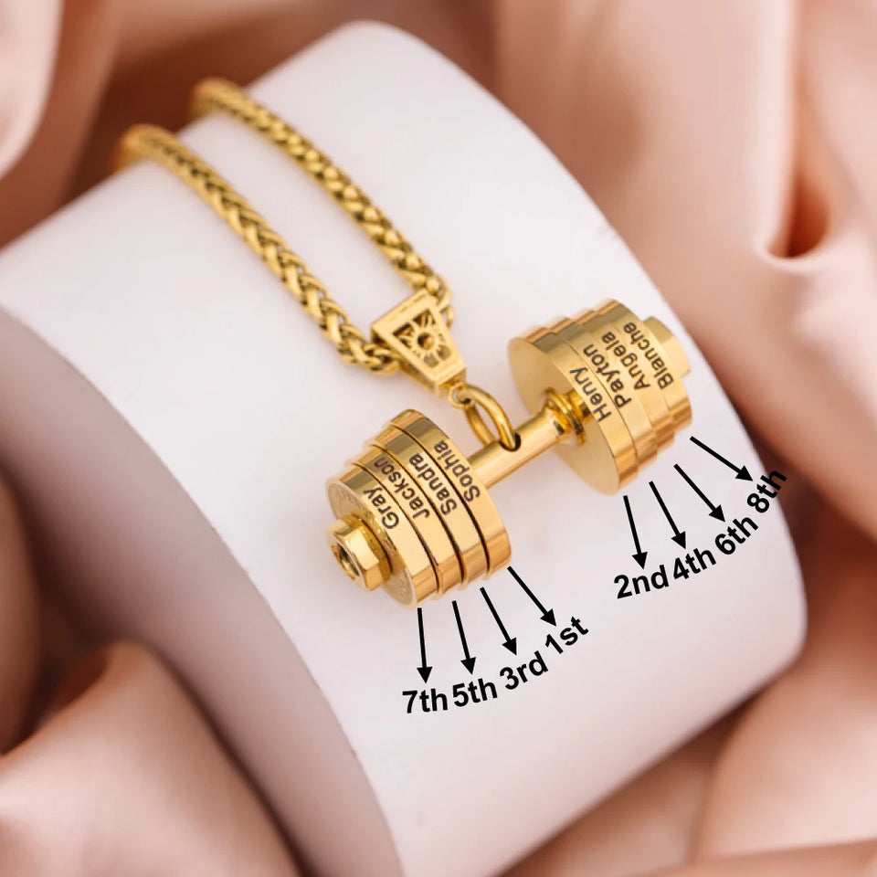 Nuevo Collar de Mancuerna Personalizado