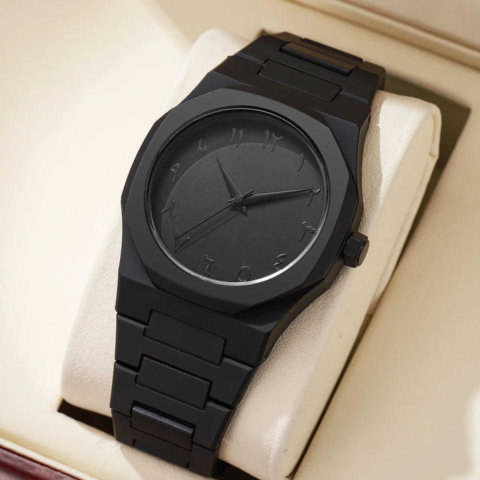 Nuevo Reloj Casual Negro Duradero Clásico