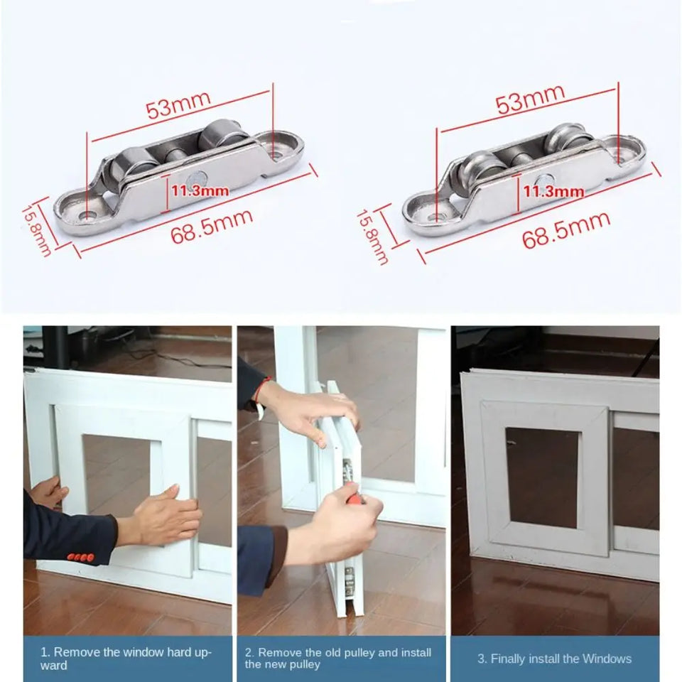 Nuevo Set de 4 Rodamientos Silencioso para Puerta Corredera