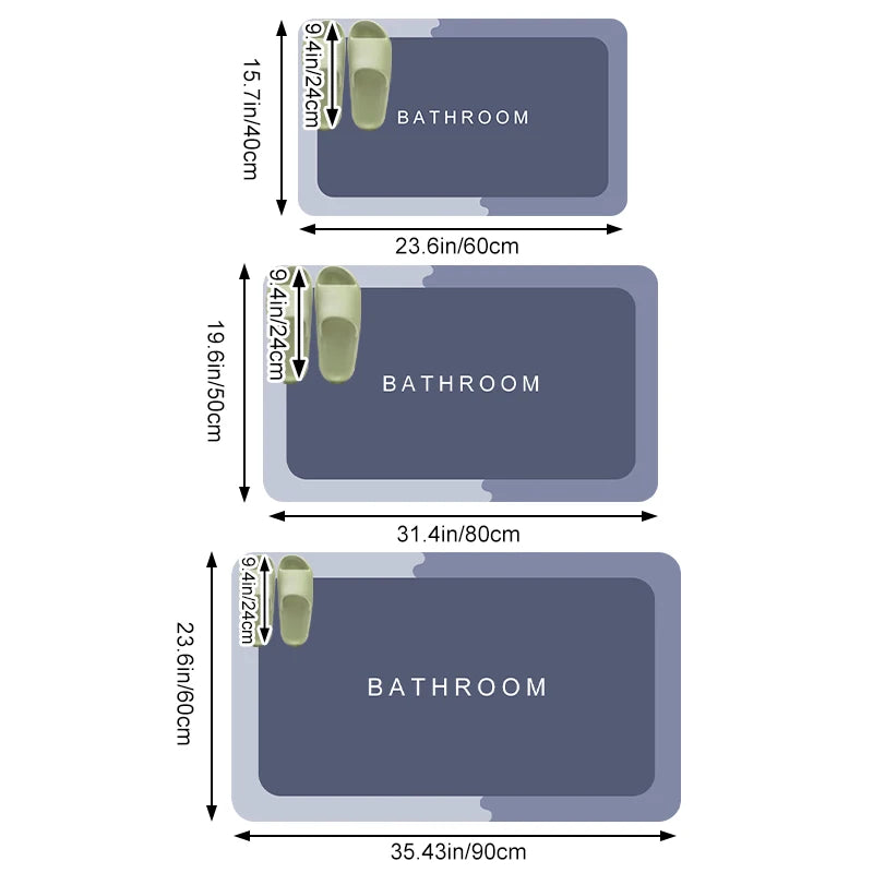 Nuevo Set de dos alfombras Super Absorbentes para Baño y cocina