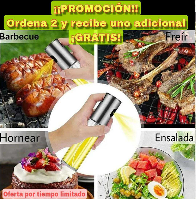 Pack de 3 Pulverizador de aceite para cocinar en botella de vidrio